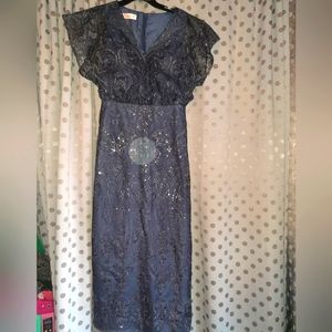 JJ's HOUSE Chiffon Sequin Cocktail Dress 6 NWT